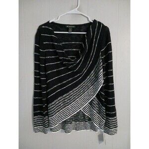 INC International Concepts Black and White Striped Sweater